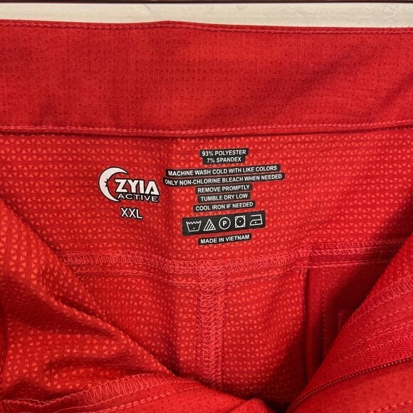 ZYIA Active red Not Just a Trail Athletic Shorts Size XXL cuffed hem pockets - Picture 9 of 9